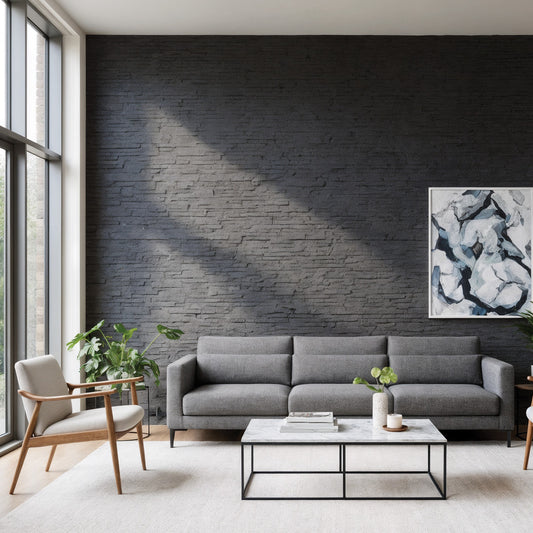 Revestimento de pedra natural Genebra Preta fléxivel - 3 mm de espessura - 60x60 cm