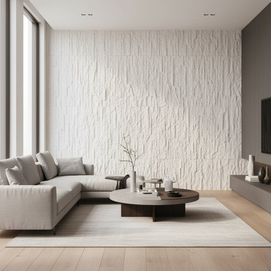 Revestimento de pedra natural Genebra Branca fléxivel - 3 mm de espessura - 60x60 cm