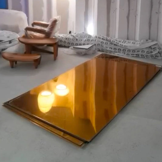 Revestimento Espelhado Bronze 5mm · Fibra de Carbono de Bambu com Efeito Metálico