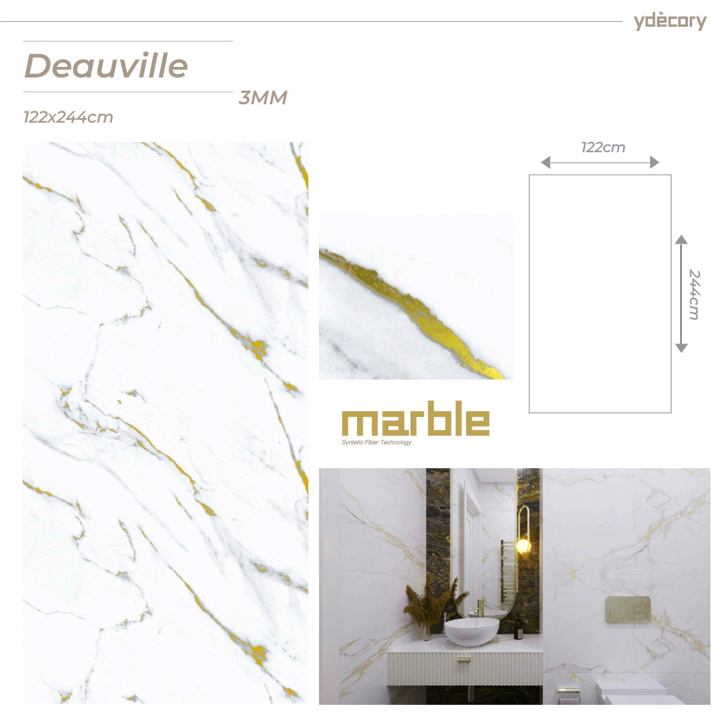 Revestimento Marmorizado Deauville 3mm · Fibra sintética flexível
