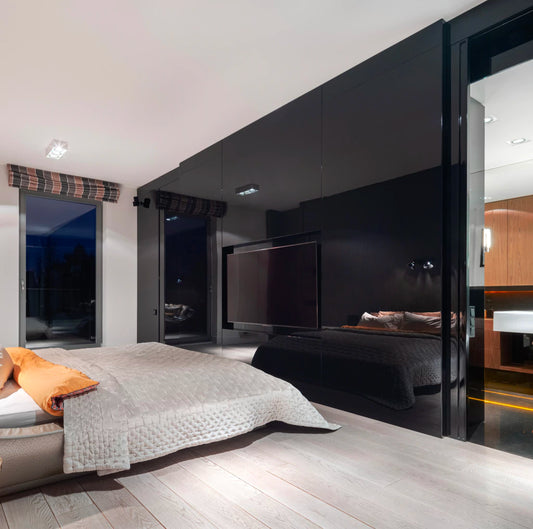 Revestimento Espelhado Fumê 5mm · Fibra de Carbono de Bambu com Efeito Metálico