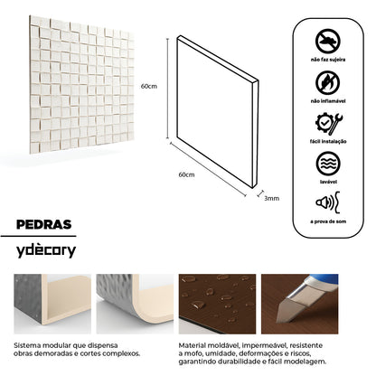 Revestimento de pedra natural travertino Monaco flexível - 3mm de espessura - 60x60cm