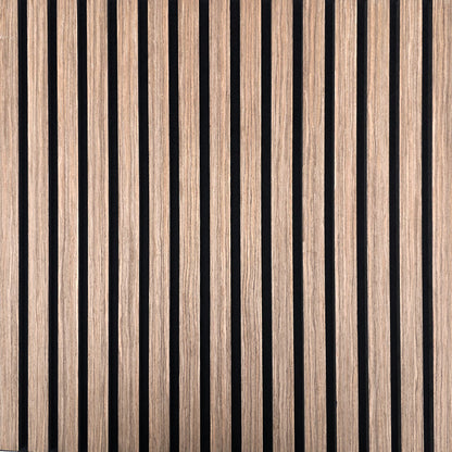 Ripado acústico de madeira MDF clara com base de poliuretano, antiruído - 22mm espessura - 60x60 cm