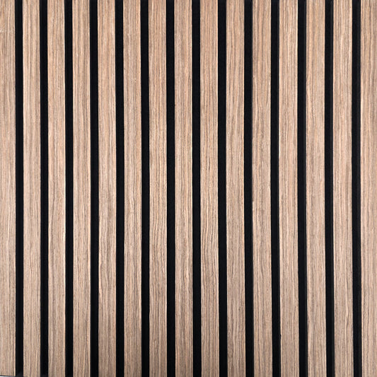 Ripado acústico de madeira MDF clara com base de poliuretano, antiruído - 22mm espessura - 60x60 cm