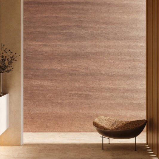 Revestimento Pedra Natural Travertino Romano 3mm · 100x60 cm · Fibra de vidro e pó de pedra natural