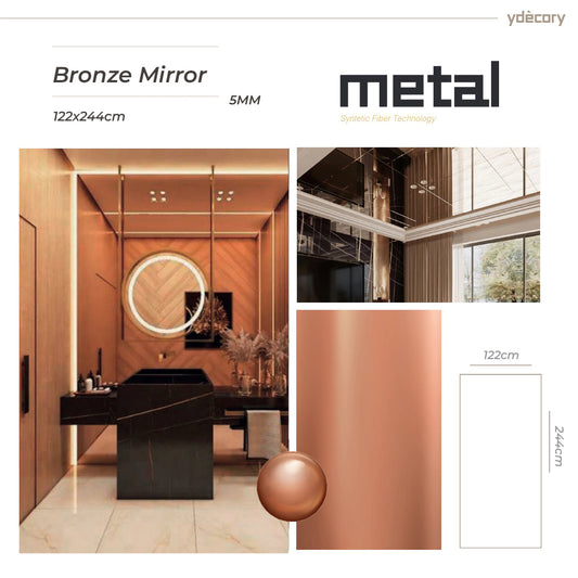 Revestimento Espelhado Bronze 5mm · Fibra de Carbono de Bambu com Efeito Metálico