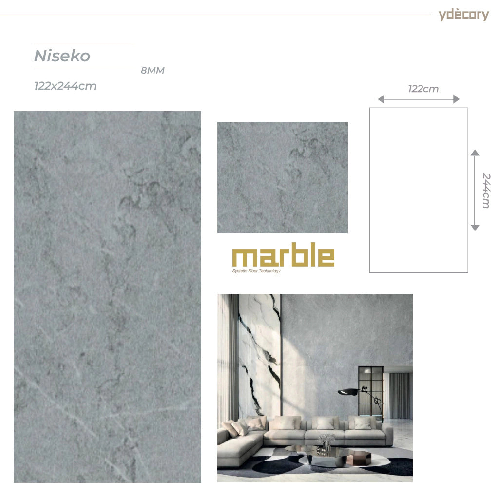 Revestimento Marmorizado Niseko 8mm · Fibra de carbono de bambu