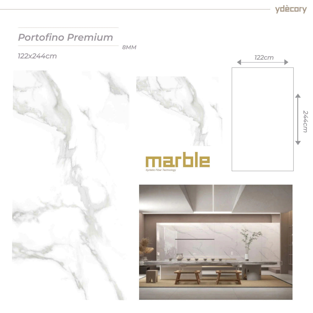 Revestimento Marmorizado Portofino Premium 8mm · Fibra de carbono de bambu